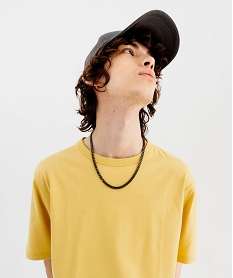 GEMO Tee-shirt à manches courtes uni homme jaune standard