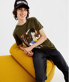 GEMO Tee-shirt manches courtes imprimé homme - One Piece kaki standard