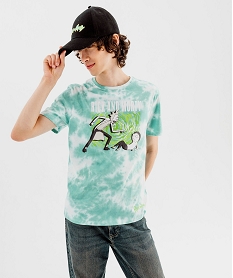 GEMO Tee-shirt manches courtes tie-and-dye imprimé homme - Rick & Morty tie and dye