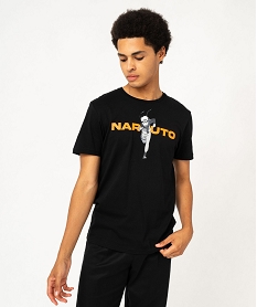 GEMO Tee-shirt manches courtes en coton imprimé homme - Naruto noir standard