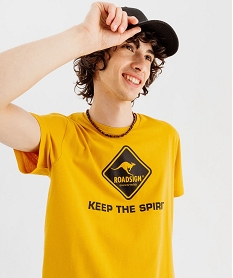 GEMO Tee-shirt manches courtes imprimé homme - Roadsign jaune standard
