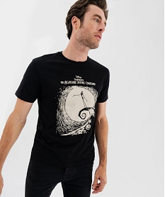 GEMO Tee-shirt manches courtes imprimé homme - Létrange Noël de monsieur Jack noir standard