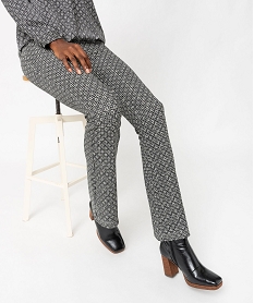 GEMO Pantalon patte déléphant en maille imprimée femme Imprimé