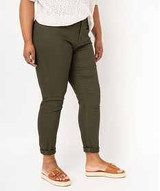 GEMO Pantalon coupe Regular femme grande taille Vert