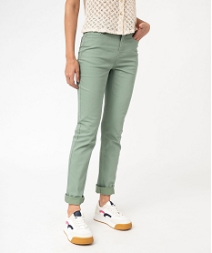 GEMO Pantalon coupe Regular taille normale femme Vert