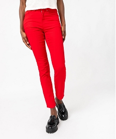 GEMO Pantalon coupe Regular taille normale femme rouge standard