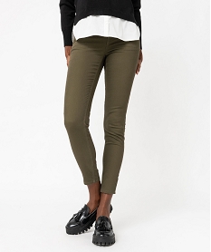 GEMO Pantalon coupe Slim taille normale femme kaki fonce