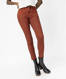 GEMO Pantalon coupe Slim taille normale femme marron standard