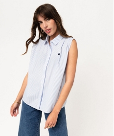 GEMO Chemise sans manches à rayures femme - LuluCastagnette Bleu