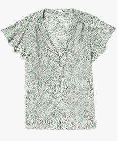 GEMO Blouse manches courtes imprimée à boutons femme imprime fleurs