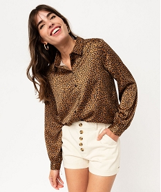 GEMO Chemise imprimée en matière satinée femme Multicolore