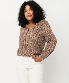 GEMO Chemise à manches longues imprimée femme grande taille imprime fleur