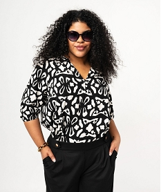 GEMO Blouse imprimée à manches 34 femme grande taille Imprimé