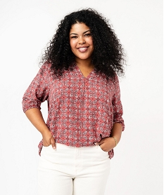 GEMO Blouse imprimée à manches 34 femme grande taille Imprimé