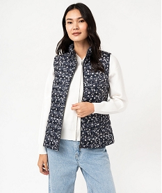 GEMO Doudoune sans manches avec col montant femme floral