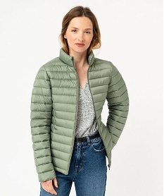 GEMO Doudoune à col montant avec rembourrage fin femme vert standard