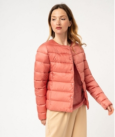 GEMO Blouson matelassé à col rond femme Rouge