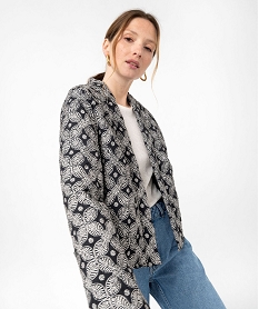 GEMO Veste matelassée imprimée femme noir standard
