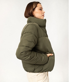 GEMO Blouson matelassé avec col montant coupe courte femme kaki standard