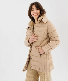 GEMO Manteau matelassé avec col montant doublé femme jaune chine