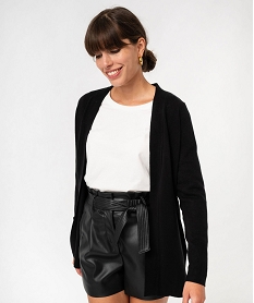 GEMO Gilet long porté ouvert femme noir standard