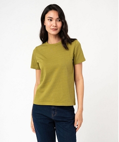 GEMO Tee-shirt manches courtes coupe large femme vert standard