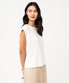 GEMO Tee-shirt sans manches coupe large femme Blanc
