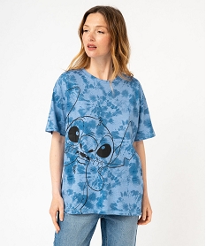 GEMO Tee-shirt manches courtes à motif Stitch femme - Disney bleu standard