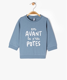 GEMO Sweat léger à message bébé garçon bleu standard