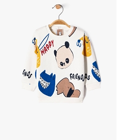 GEMO Sweat intérieur molletonné avec motifs animaux bébé garçon Beige