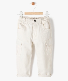 GEMO Pantalon cargo en toile de coton à taille élastiquée bébé garçon Beige