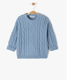 GEMO Pull torsadé col rond bébé garçon Bleu