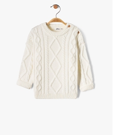 GEMO Pull torsadé col rond bébé garçon Beige