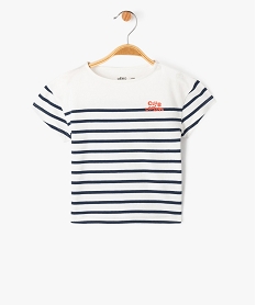 GEMO Tee-shirt à manches courtes à rayures bébé garçon Beige