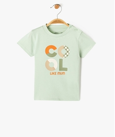 GEMO Tee-shirt manches courtes avec message famille bébé garçon Vert