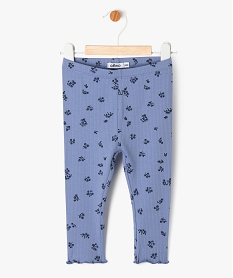 GEMO Legging en maille côtelée avec bas froncé bébé fille bleu vif