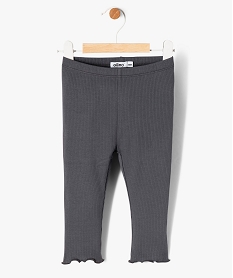 GEMO Legging en maille côtelée avec bas froncé bébé fille Gris
