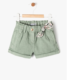 GEMO Short en toile ample à taille élastiquée bébé fille - LuluCastagnette Vert