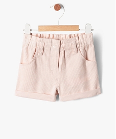 GEMO Short ample à revers en velours côtelé bébé fille Rose
