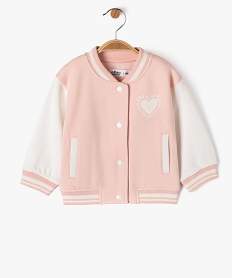 GEMO Sweat boutonné bicolore bébé fille Rose