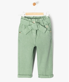 GEMO Pantalon en toile denim colorée bébé fille - LuluCastagnette vert standard