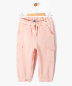 GEMO Pantalon de jogging avec poches à rabat bébé fille Rose