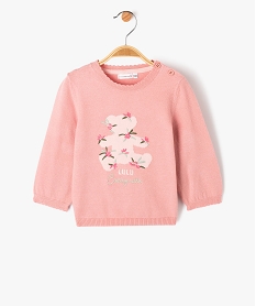 GEMO Pull en maille fine brodée bébé fille - LuluCastagnette Rose