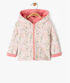 GEMO Sweat zippé à capuche réversible bébé fille Rose