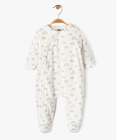 GEMO Pyjama en velours ouverture devant à motifs arc-en-ciel bébé fille Beige