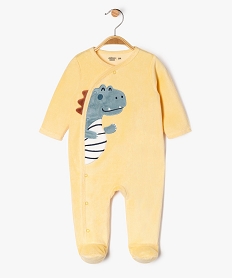 GEMO Pyjama en velours ouverture devant à motif dinosaure bébé garçon jaune standard
