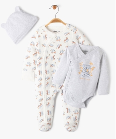 GEMO Ensemble 3 pièces spécial nuit bébé garçon Beige