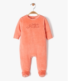 GEMO Pyjama en velours à pont-dos pressionné bébé Rose
