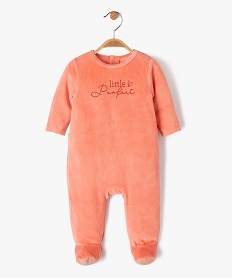 GEMO Pyjama en velours à pont-dos pressionné bébé rose standard