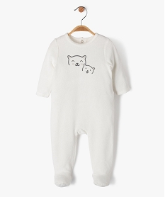 GEMO Pyjama en velours à pont-dos pressionné bébé Beige